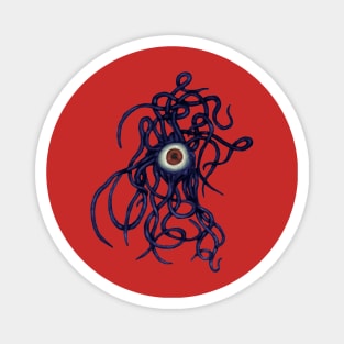 Single-Eyed Weird Cephalopoda With Numerous Tentacles Blue Magnet